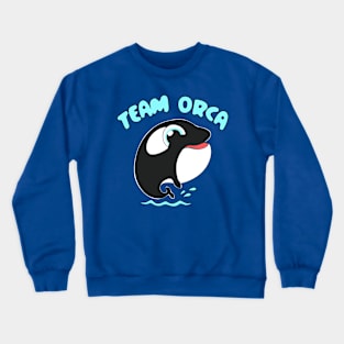 Team Orca Whale Cartoon Splashing Water Kawaii Chibi Crewneck Sweatshirt